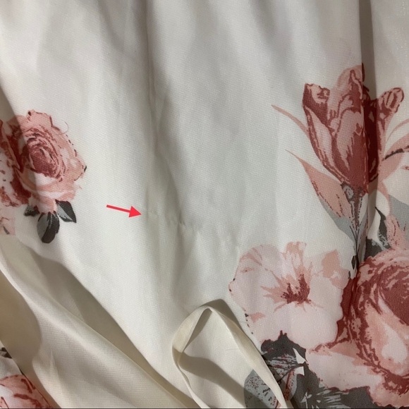 Lulus Wrap Macy Dress Elegantly Inclined Cream Floral Print Size Medium - Picture 7 of 8